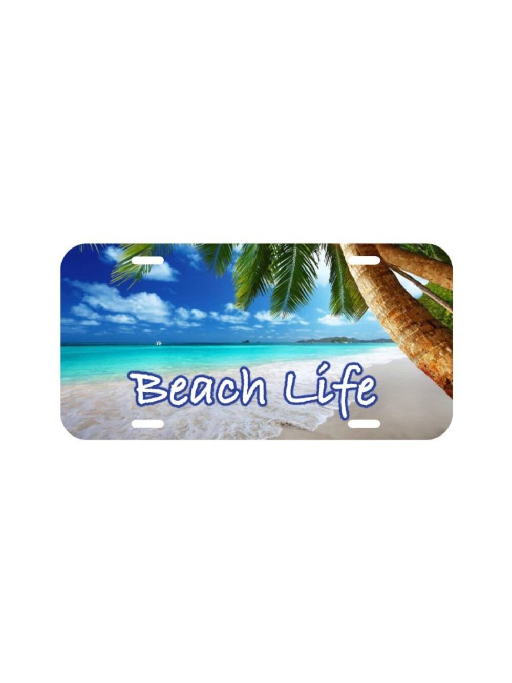 NEW Beach life Palm Tree Coconut Vacation Ocean Aluminum License Plate CAR SUV